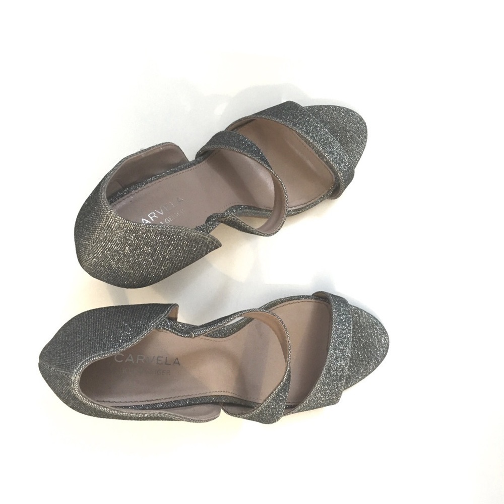 Carvela Kurt Geiger Silver Glitter Strappy High Heel Sandals - Picture 5 of 10